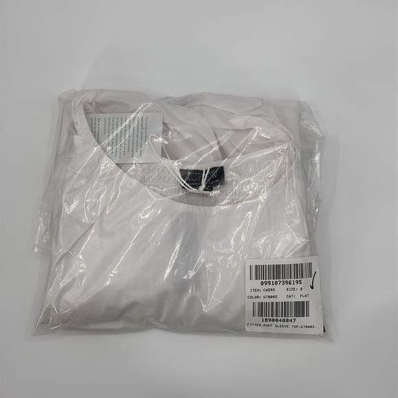 J.Crew Fitted puff-sleeve top in White size 8 NWT CA593 - Picture 10 of 11